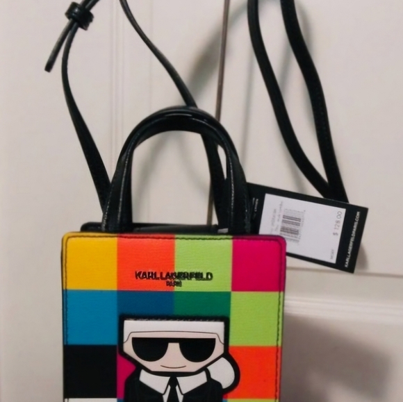 Karl Lagerfeld Multicolor Saffiano Leather Messenger/ Crossbody Bag (Nwt) - Picture 11 of 16